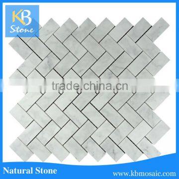 kbstone italian mosaic tiles bianco carrara white herringbone 1x2 marble mosaic