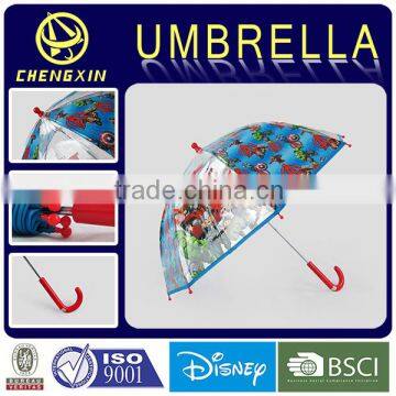 High quality custom transparent plastic cartoon kids umbrella