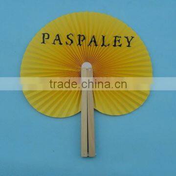 paper folding hand fan with wooden handle