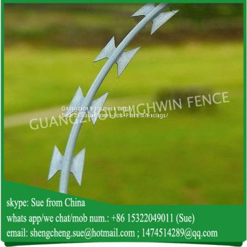 Guangzhou supplier hot galvanized concertina razor wire for sale