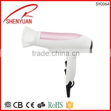 Mini Q Travel dc motor 900w~1100w foldable portable travel hair dryer hair blower with CE/GS/RoHS approvals