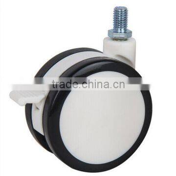 2.5 inch brake threaded furniture caster wheel