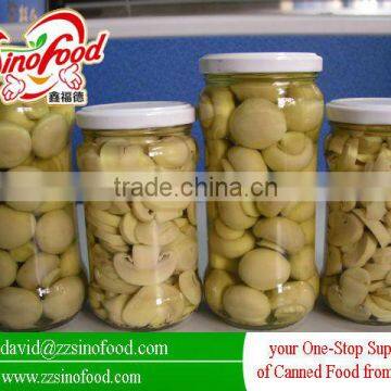 Healthy champignon mushrooms canned