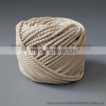 3 Strand Natural Pure Cotton Rope Braided Twisted Cord Custom Size photo-3