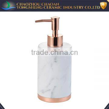 Hotel Rose Gold Metal Base Ceramic Bathroom Accessories Whit Marble Effect photo-2