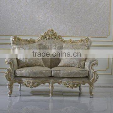 European Royal Style Bright Color Living Room Sectional Sofa Set, Floral Design Hand Painted Sofa Set photo-3