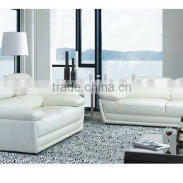 white color genuine leather sofa set | living room sofa made in leather or fabric B400010