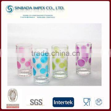 With SGS certificate drinking water glass with heat transfer printing