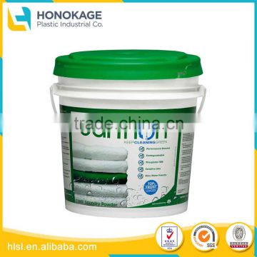 Simple Round Detergent Bucket with Plastic Handle For Sale, PP Cheap Washing Powder Plastic Container