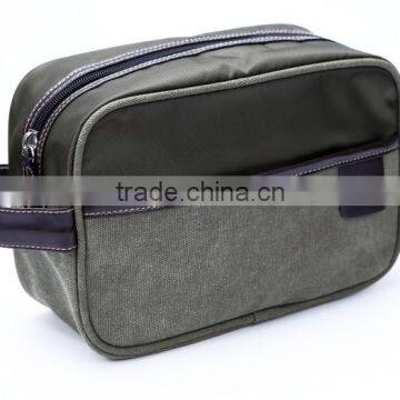 Store More High Quality Rectangle Handle Canvas Grey Cosmetic Bag