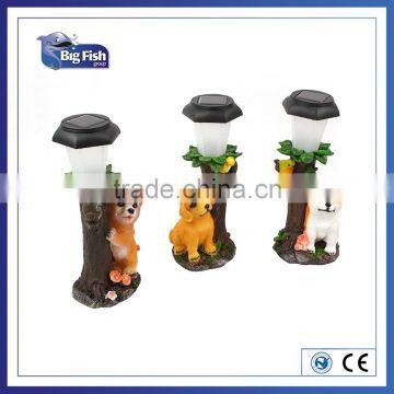 polyresin Solar Powered dogs animal shaped garden light with 1 bright white LED