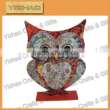 Hot Sale Table outdoor Standing Wooden Decoration,small animals hollow wood craft