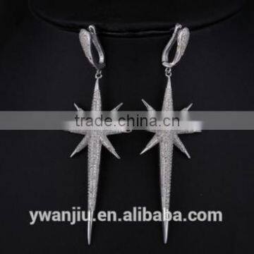 Wholesale Stock Small Order Fashion Women Long Star Zircon Earrings photo-2