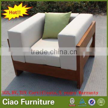New Design Garden Furniture Teak Wooden Armchair Morden Single Sofa photo-2