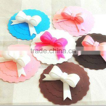 Ctreative Ribbon Shape Silicone Cup Cover Cartoon Coffee and Tea Cup Lid photo-5