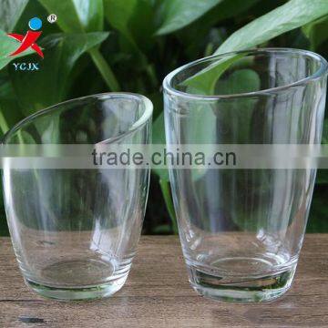 Factory Made Transparent Bevel Mouth Glass Vase