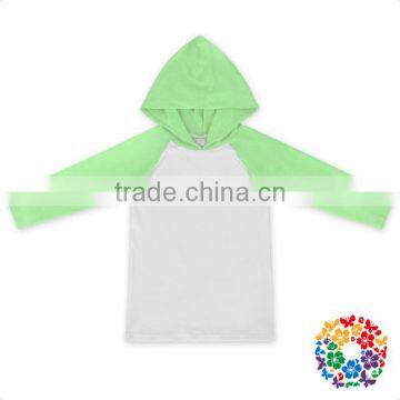 Kids Fall Boutique Clothes Blank White Raglan Hoodie Icing Raglan Shirts Baby Boy Clothes With Hat