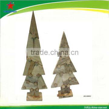 2017 new solid wood christmas tree with star decorated