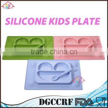 NBRSC Silicone Kids Plates Baby Food Mat Silicone Suction Placemat Happy Face Feeding Plate for Toddlers photo-2