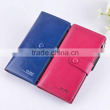 Customized Branded RFID Blocking Wax Oil Leather Women's Wallet photo-4