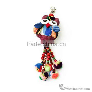 Handmade vibrant fabric animal-shaped keychain, promotional keychain, souvenir keychain