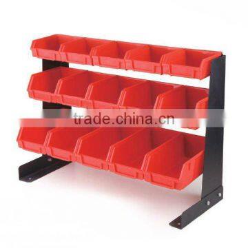 15 bin storage rack,15 plastic storage bin kit, combination boxes15 bins plastic storage bin rack bin shelf (202731)