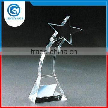 Jingyage Professional service beautiful form design optical crystal star trophy glass star gifts souvenirs