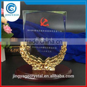 Jingyage Customized Employee of the Year Crystal Plaque Trophy Best Wokers Crystal Glass Award Trophy Souvenir Gifts photo-2