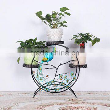 2016 factory custom handmade colorful wrought iron flower pot stand