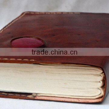 Handmade Vintage Stone Embossed Refillable Leather Notebook photo-3