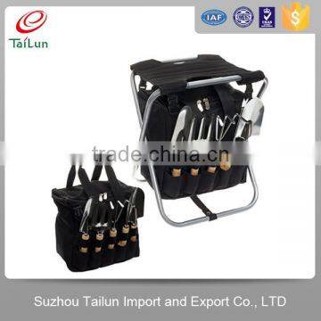 7 in 1 China garden tool set with seat/bag set