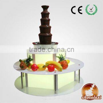 CHOCOLAZI ANT-8145L Auger 3 tiers commercial chocolate fountain Acrylis China New surround Led Desk for chocolate fountain