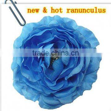 Hot sale turquoise Ranunculus silk flower camellia flower