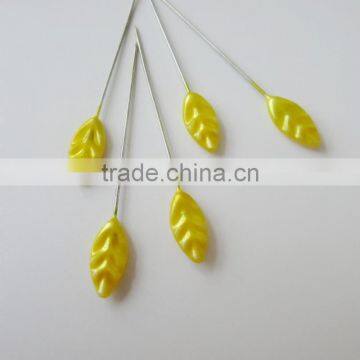 Wholesale 55mm length plastic head yellow Straight hijab pin for binding