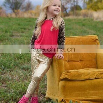 High quality baby girls 100%cotton sequin pants baby sequin pants for winter