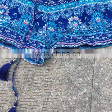 Women Excess Stock Lots Full Print 100%rayon Cheap Jumpsuit photo-2