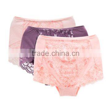 High Quality Custom 95% Cotton 5% Spandex with Lace Sexy Fancy Woman Underwear