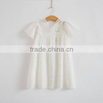 2017 Latest Wholesale Baby Clothes Hot sale cheap clothing Children's Boutique short sleeve summer white baby girl summer dress