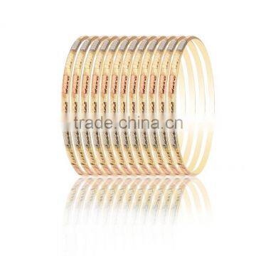 Indian 4 MM Three Tone Plated Bangle Set