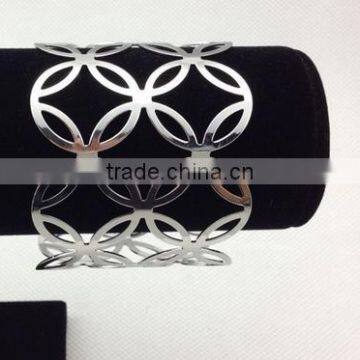 2016 New designer silver metal arm cuff bangle fashion wide plain blank bangle