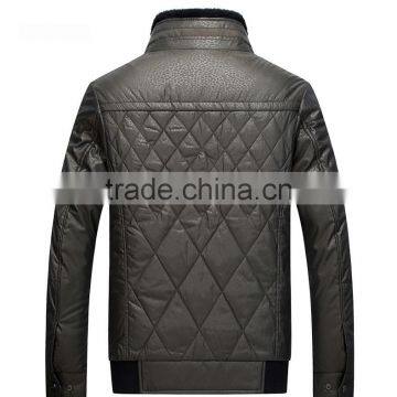 Top Quality Real Fur Collar Embossed Fabric Heavy Padding Casual Jacket For Man photo-2