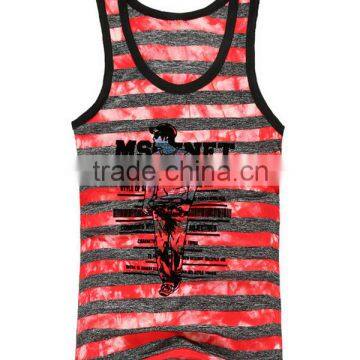 2017 Personalized Your Own Brand Logo Design 95% Cotton 5% Spandex Sport Gym Fitness Tank Top Dry Fit Stringer Vest Men photo-4