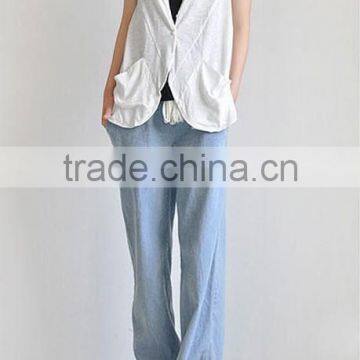 Hot Sell Women Summer Baggy Pants High Street Denim Wide Leg Straight Sweat Pants Jogger Jeans for Women photo-3