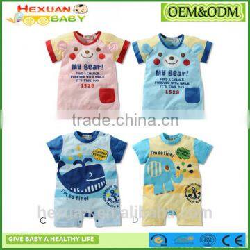 short sleeves printed cartoon baby clothes set summer romper Newborn Baby Clothing