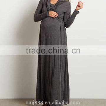 Maternity Wear Women Evening Cowl Neck Maxi Dress photo-3