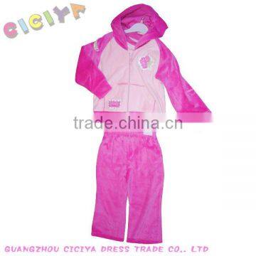 Baby girl velvet 3pcs pajama set in children's pajamas clothing set