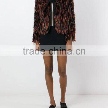 Shandao OEM Fine Quality Long Sleeve Fashional Polyester Denmark Mink Fur Coat photo-2