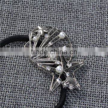 Acrylic Imitation Pearl Ties Shell White Starfish Pattern Elastic Hair Loop photo-2