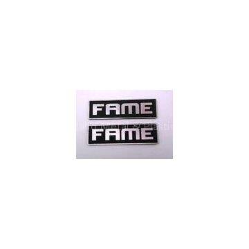 Customised Paint Black Embossed Metal Tags Logo With Diamond Knife Grain