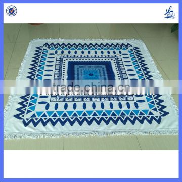 Custom 300gsm microfiber round/square beach towel with fringe